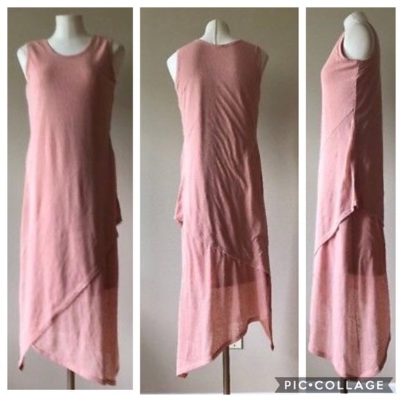 Serena Williams Dresses & Skirts - Serena Williams Pink Asymmetrical Sleeveless Tank Dress in Size Small
